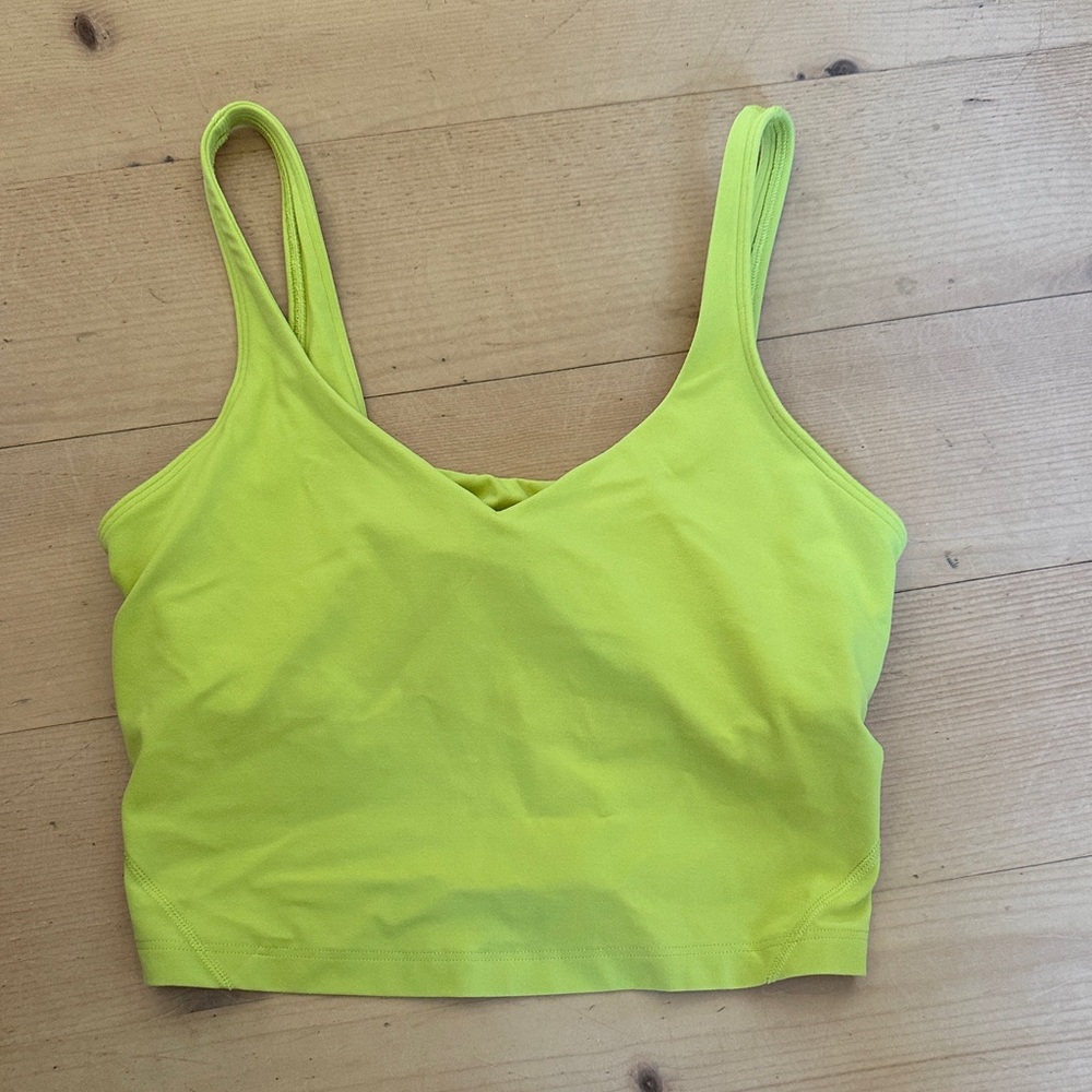 🟠 Vibrant yellow /green Lululemon sports bra. Size 8